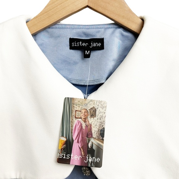 NWT Sister Jane Charm Collar Embellished Midi Dress Blue - Picture 5 of 8